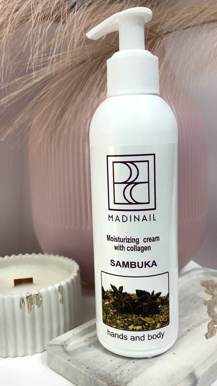 картинка Крем для рук и тела увлажняющий с коллагеном, Самбука от магазина MADINAIL 