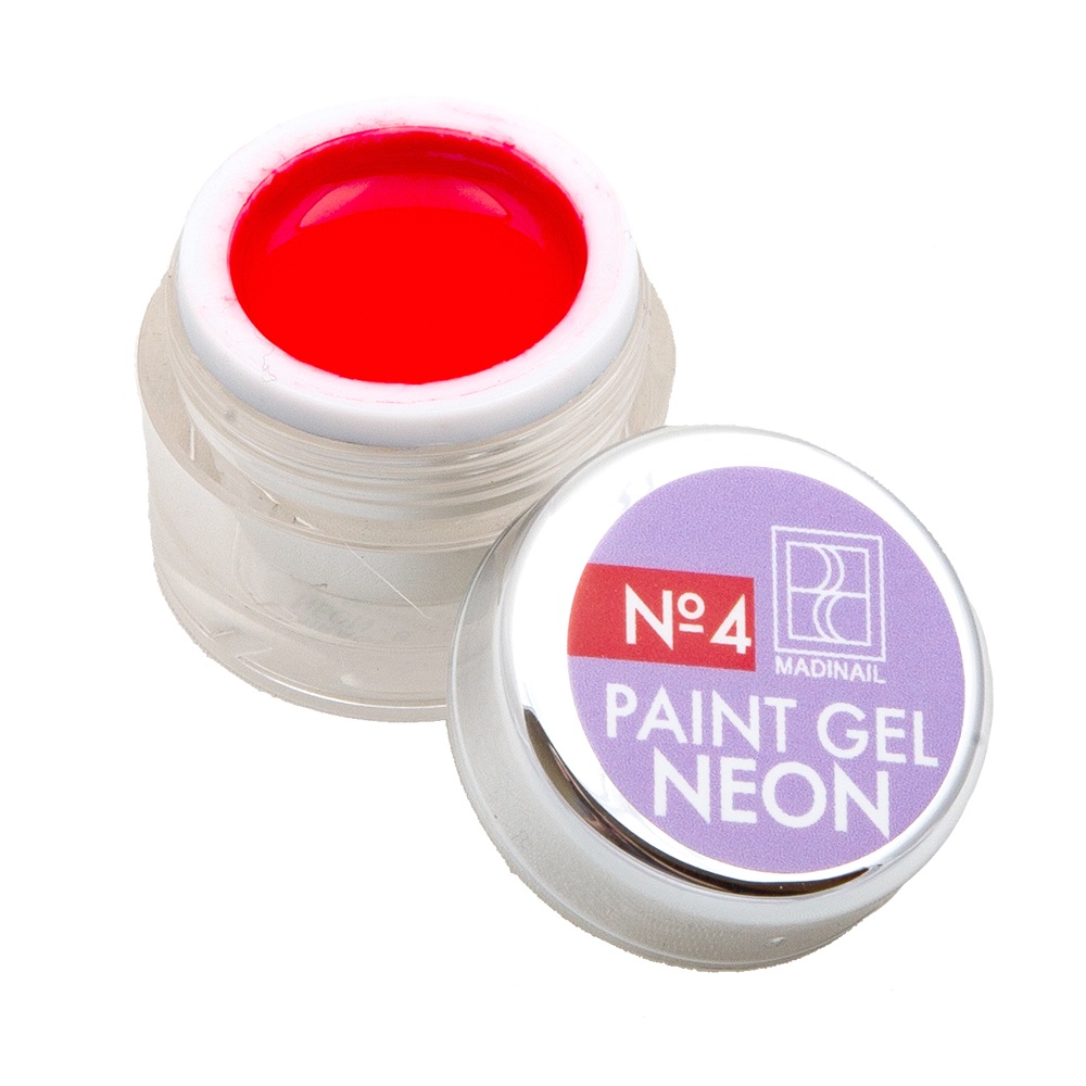 картинка Гель-краска неон #4, красный, 7 гр от магазина MADINAIL 
